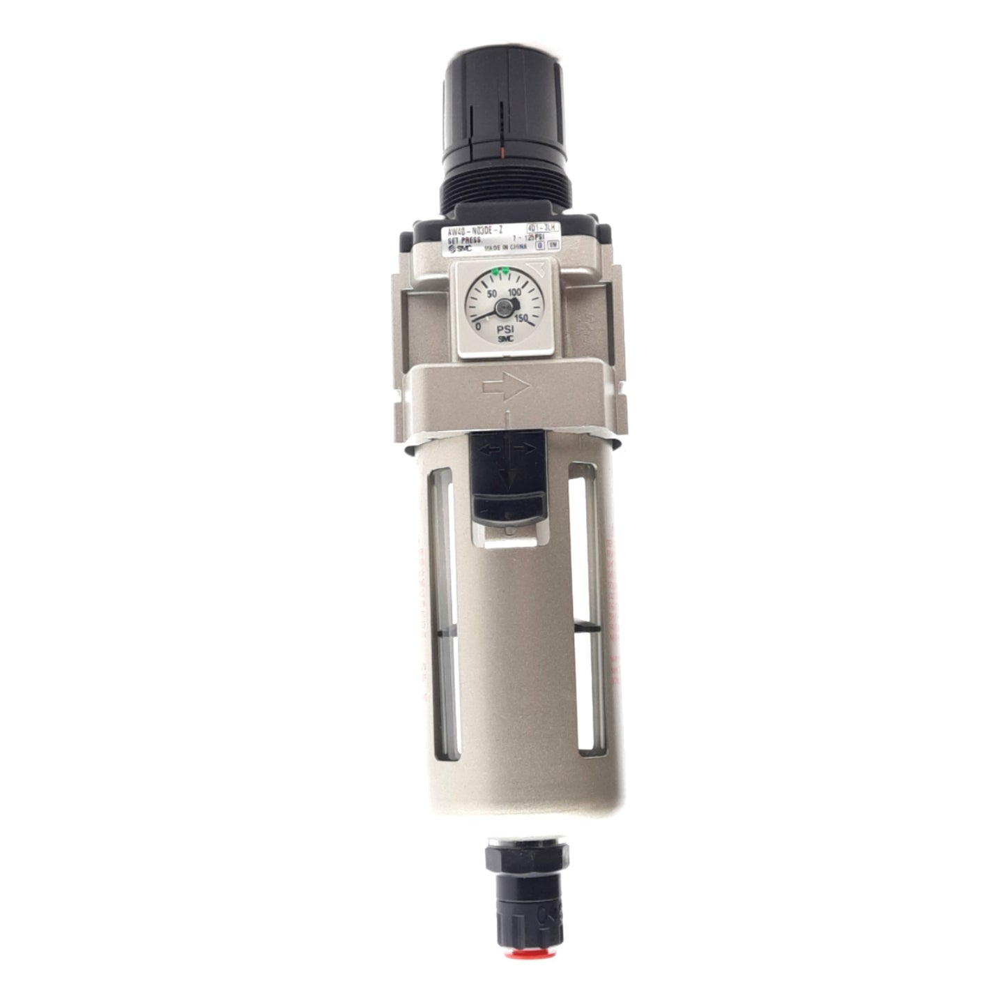New SMC AW40-N03DE-Z Filter Regulator 7-125psi, 5µm Filtration, 3/8in NPT Port
