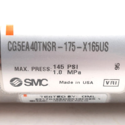 New SMC CG5EA40TNSR-175-X165US Stainless Steel Cylinder, ø40mm Bore, 175mm Stroke