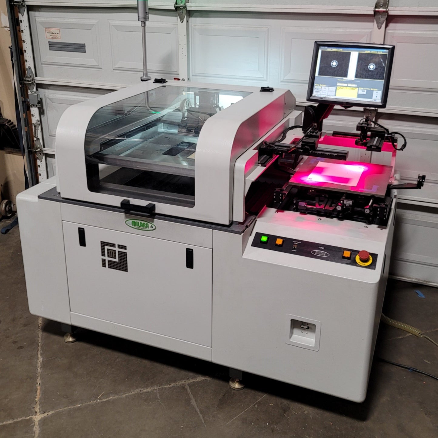 Used MILARA ST2929 SemiTouch Semi-Automatic Stencil Screen Printer 29" x 29", 120VAC