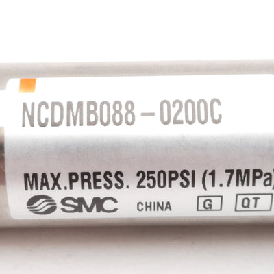 New SMC NCDMB088-0200C Pneumatic Cylinder ø7/8in Bore, 2in Stroke, 250PSI, 1/8in NPT