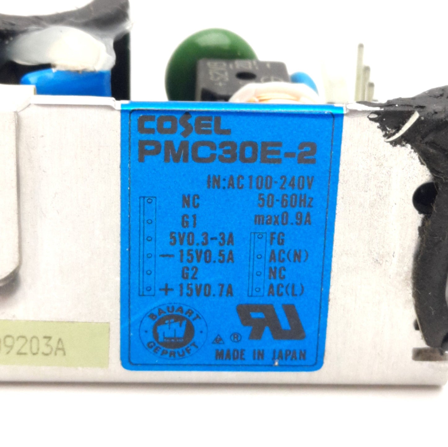 Used COSEL PMC30E-2 Power Supply In: 100-240VAC 50/60Hz Out: 15VDC .7A, 5VDC 3A *Glue