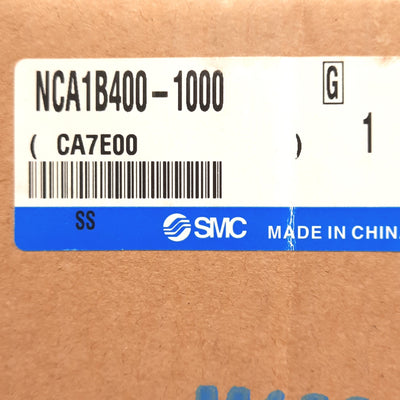 New SMC NCA1B400-1000 Pneumatic Cylinder, ø4in Bore, 10in Stroke, 250psi, 1/2in NPTF