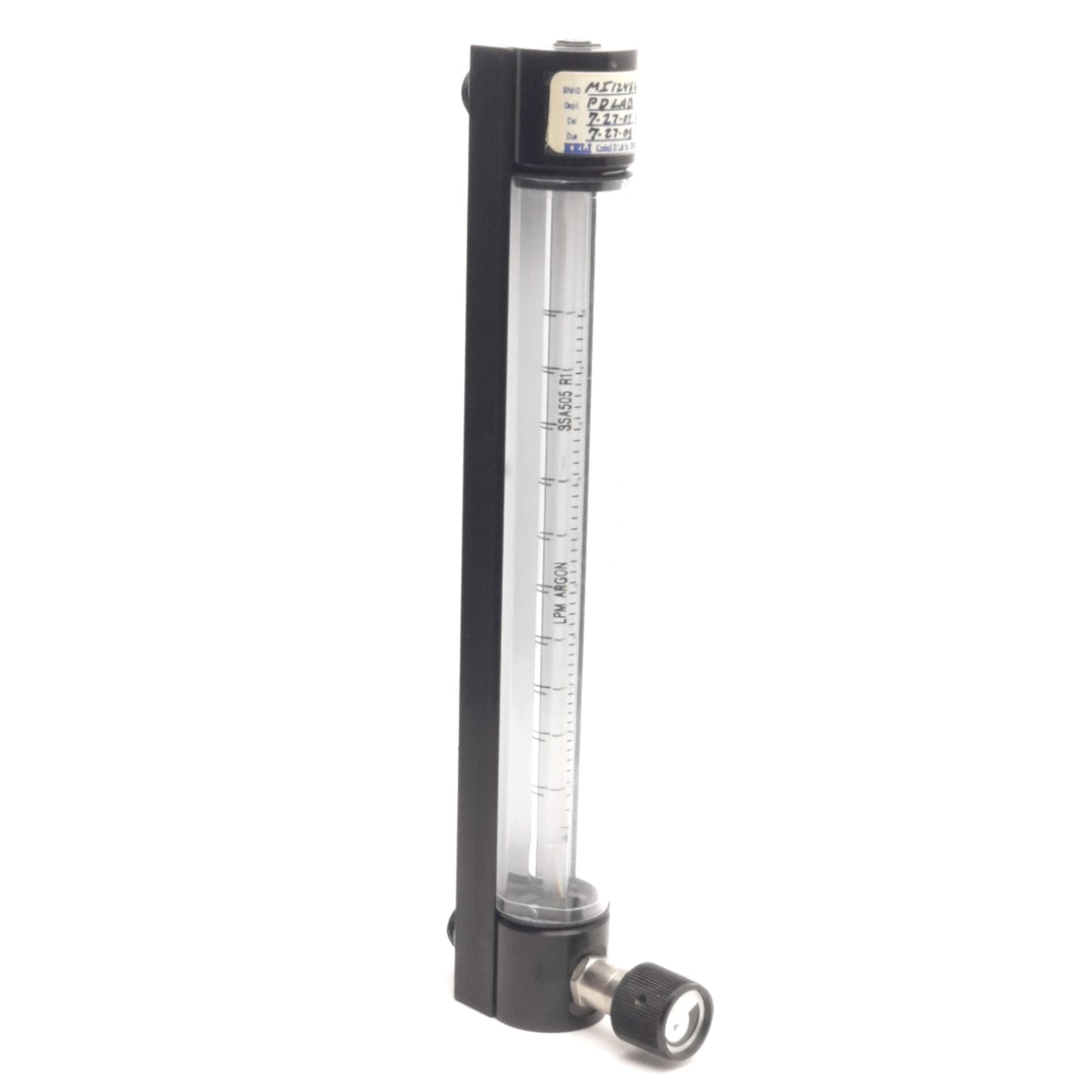 Used Brooks Instruments 1255A Flow Meter 1-10LPM Argon 155mm Scale, 1/8" NPT, 200psig
