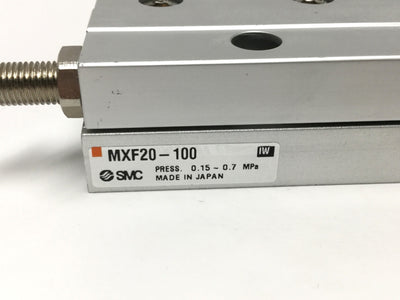 Used SMC MXF20-100 Guided Cylinder Low-Profile Slide Table, 100mm Stroke, 20mm Bore