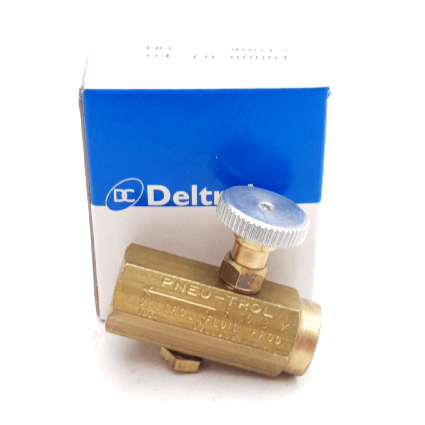 New Deltrol F10BK Flow Control Valve, 1/8in NPTF, Brass, 2000psi, 1.5gpm, 0.23 Cv