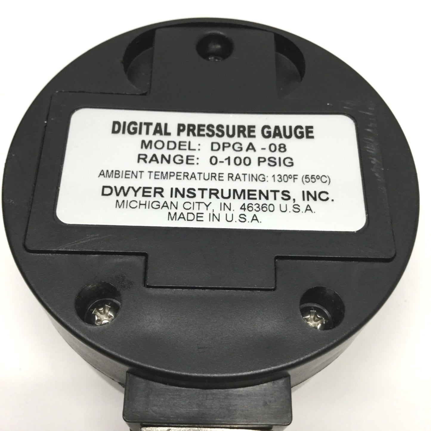 Used Dwyer DPGA-08 Digital Air/Gas Pressure Gauge 0-100psi, 1/4" NPT, 4-Digit LCD