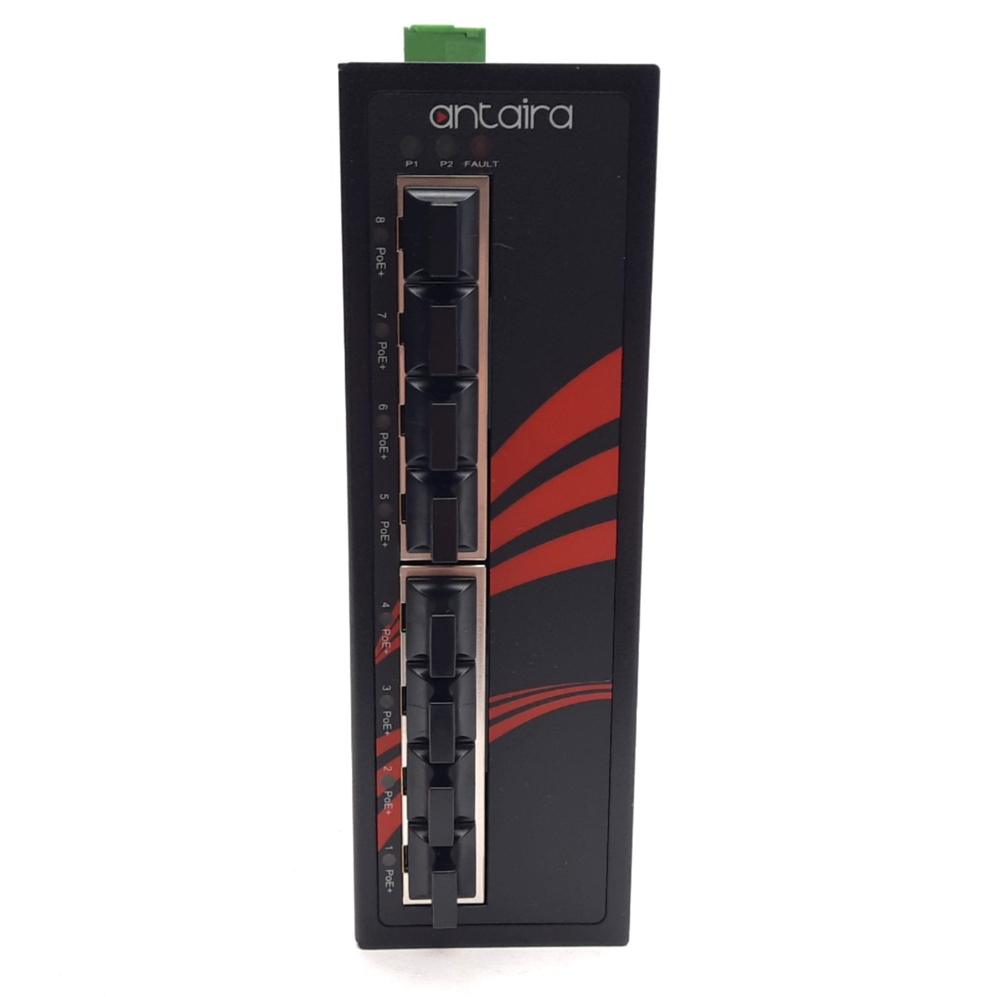 New Antaira LNP-0800-24 Unmanaged PoE Switch 8x PoE RJ45 Ports 12-36VDC 10A DIN Rail