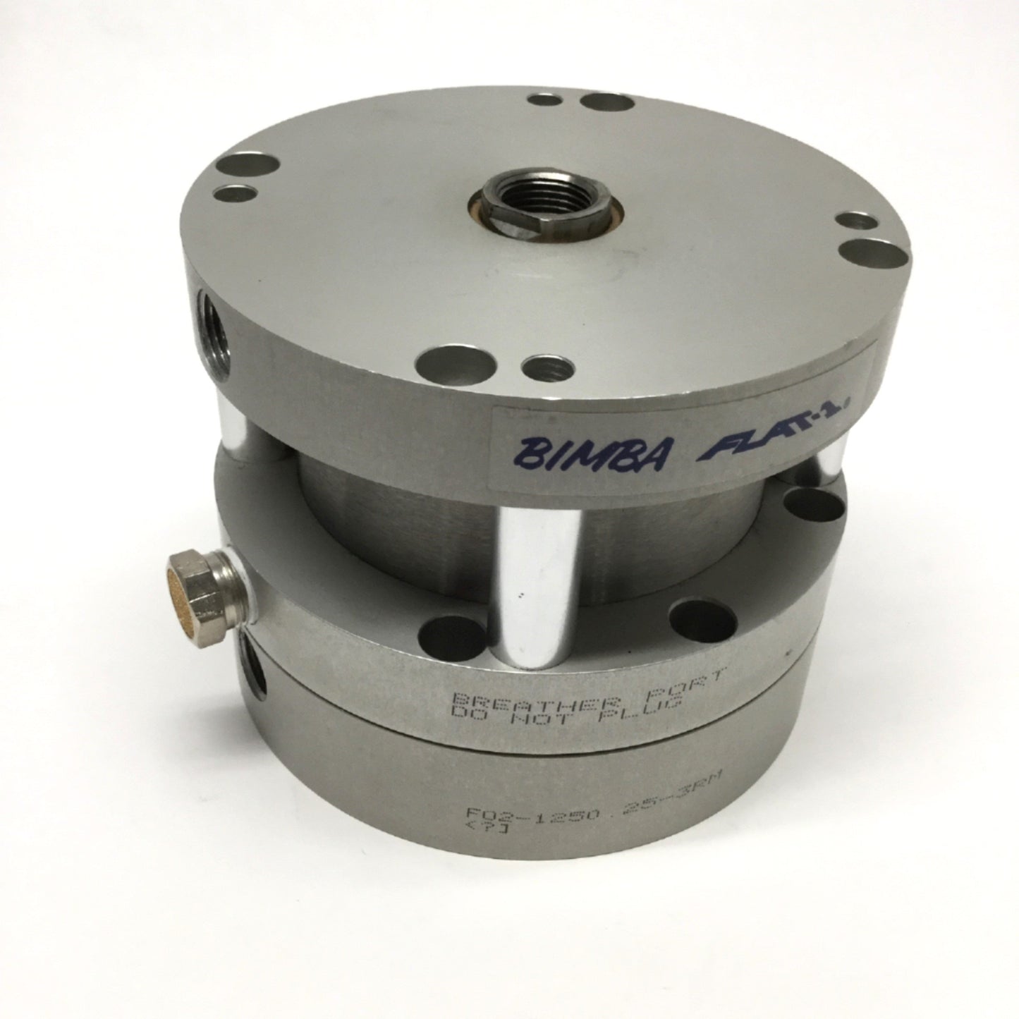 Used Bimba FO2-1250.25-3RM Flat-1 2-Stage Air Cylinder 1/4" Stroke, 4" Bore, 3/8" NPT