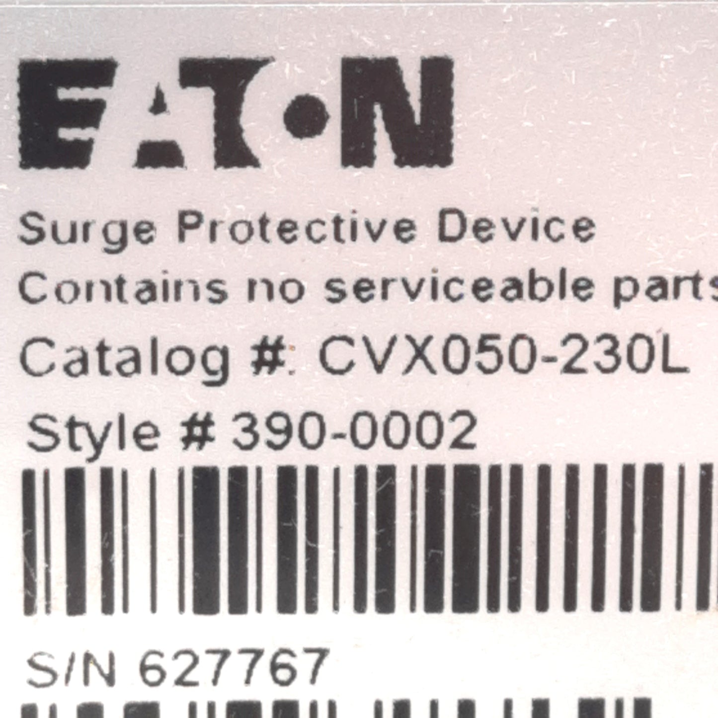 New Eaton CVX050-230L Protective Surge Device Single-Phase 277VAC 20kA 3/4in Fitting