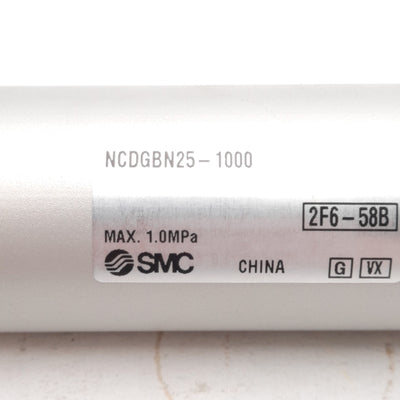 New SMC NCDGBN25-1000 Precision Cylinder 1in Bore, 10in Stroke, 1/8in NPT, 1.0MPa