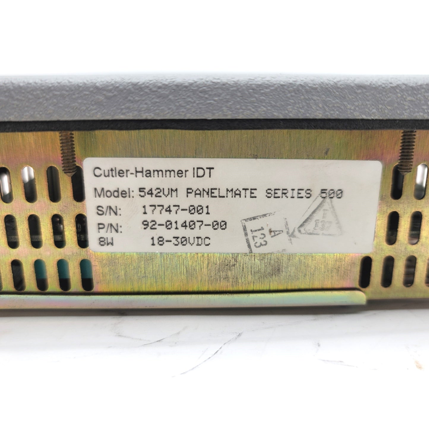 Used Cutler Hammer 92-01407-00 542VM PanelMate Series 500 HMI, 18-30VDC