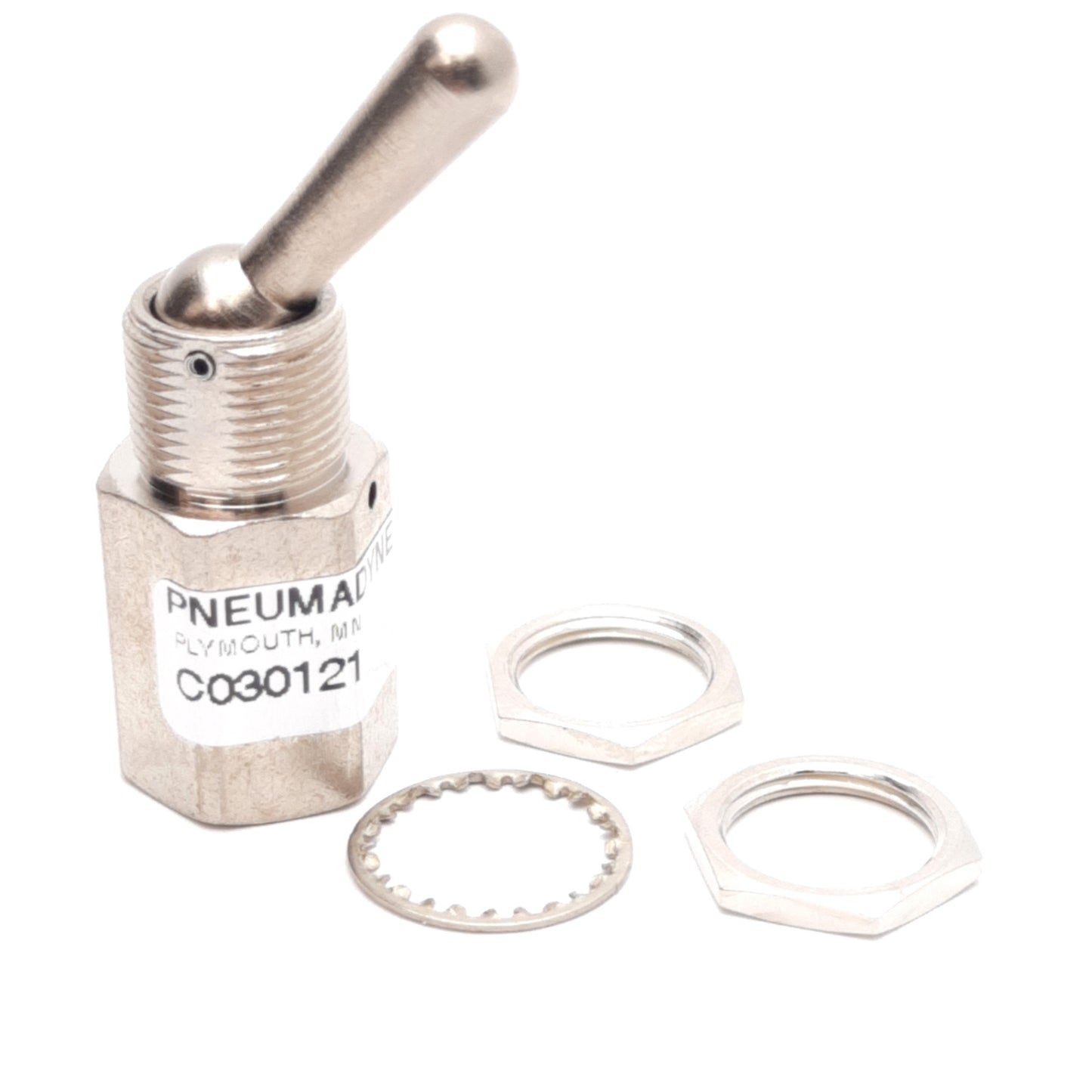 New Lot of 5 Pneumadyne C030121 Momentary Toggle Control Valve, 26in-Hg to 125psi