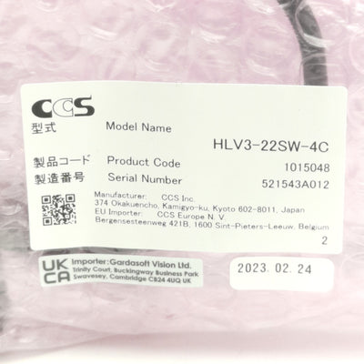 New CCS HLV3-22SW-4C High Output Cylindrical Type Spot Light White, SMR-03V-B