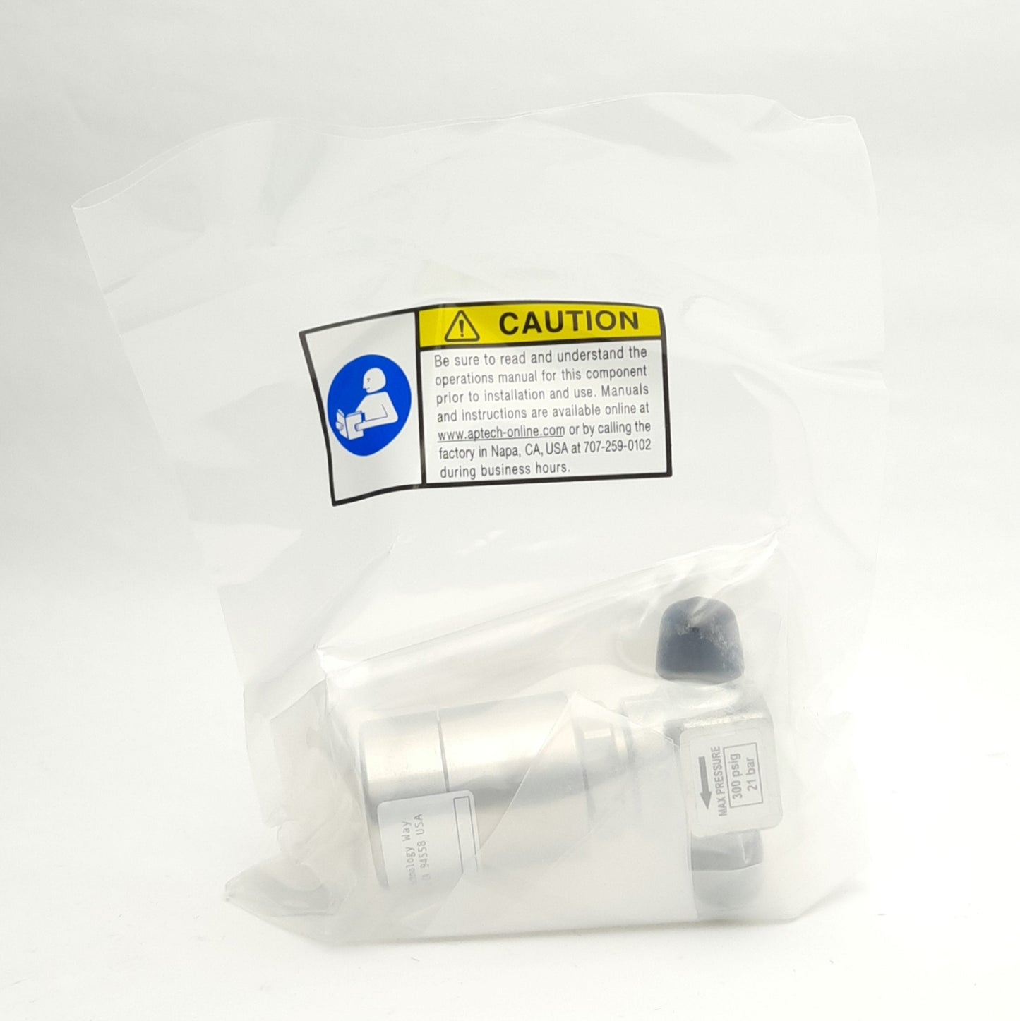 New APTech AZ3550S 2P MV4 MV4 Diaphragm Valve 1/4" Ports, 70-110psig, 300psig Max