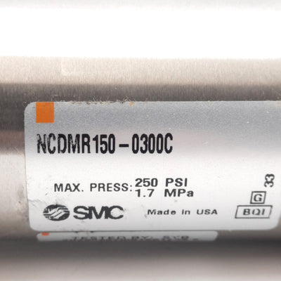 New – Open box SMC NCDMR150-0300C Pneumatic Cylinder ø1.5in Bore, 3in Stroke, 250psi, 1/8in NPT