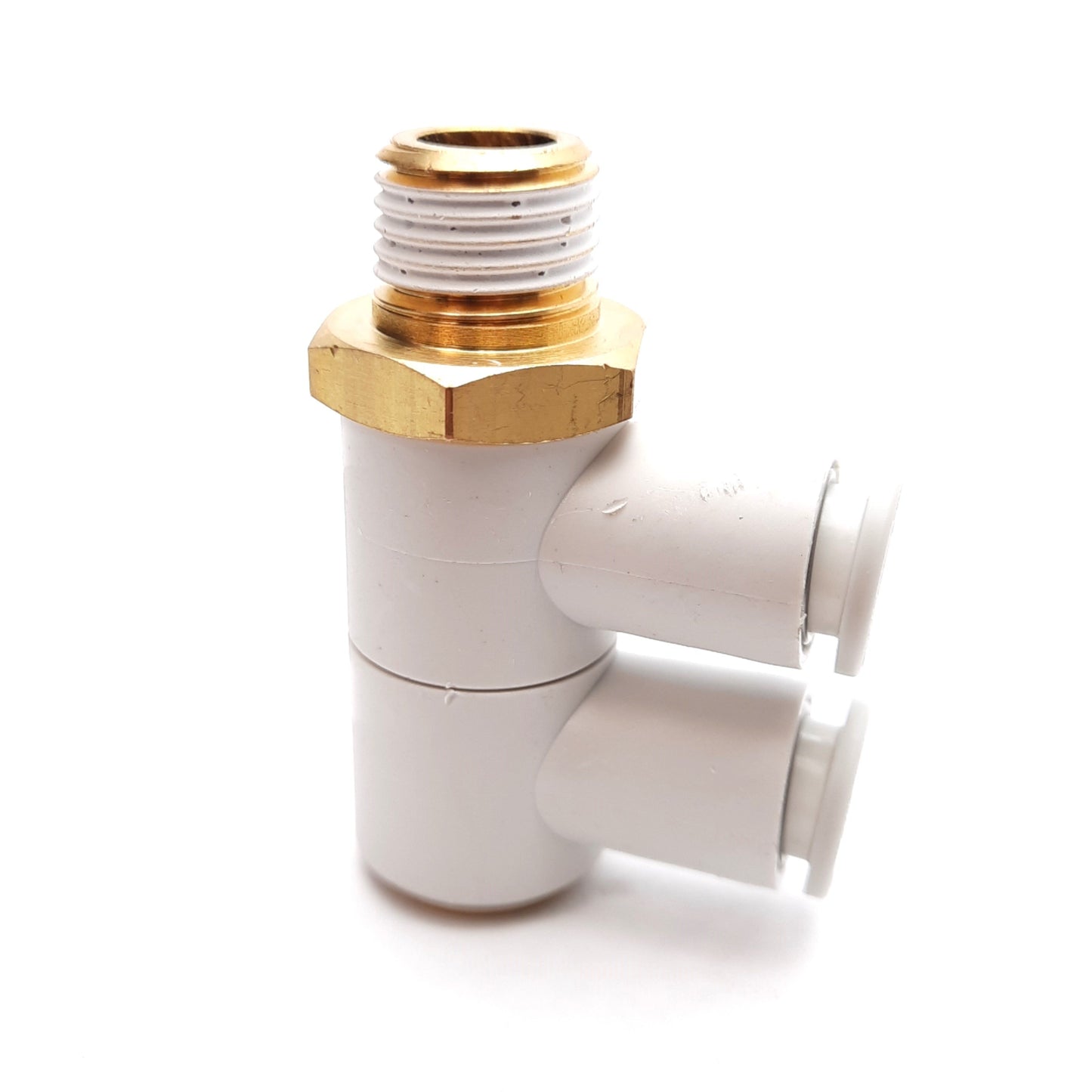 New Lot of 10 KQ2VD08-02AS Universal Double Male Elbow, Rc1/4 Thread, ø8mm One-Touch