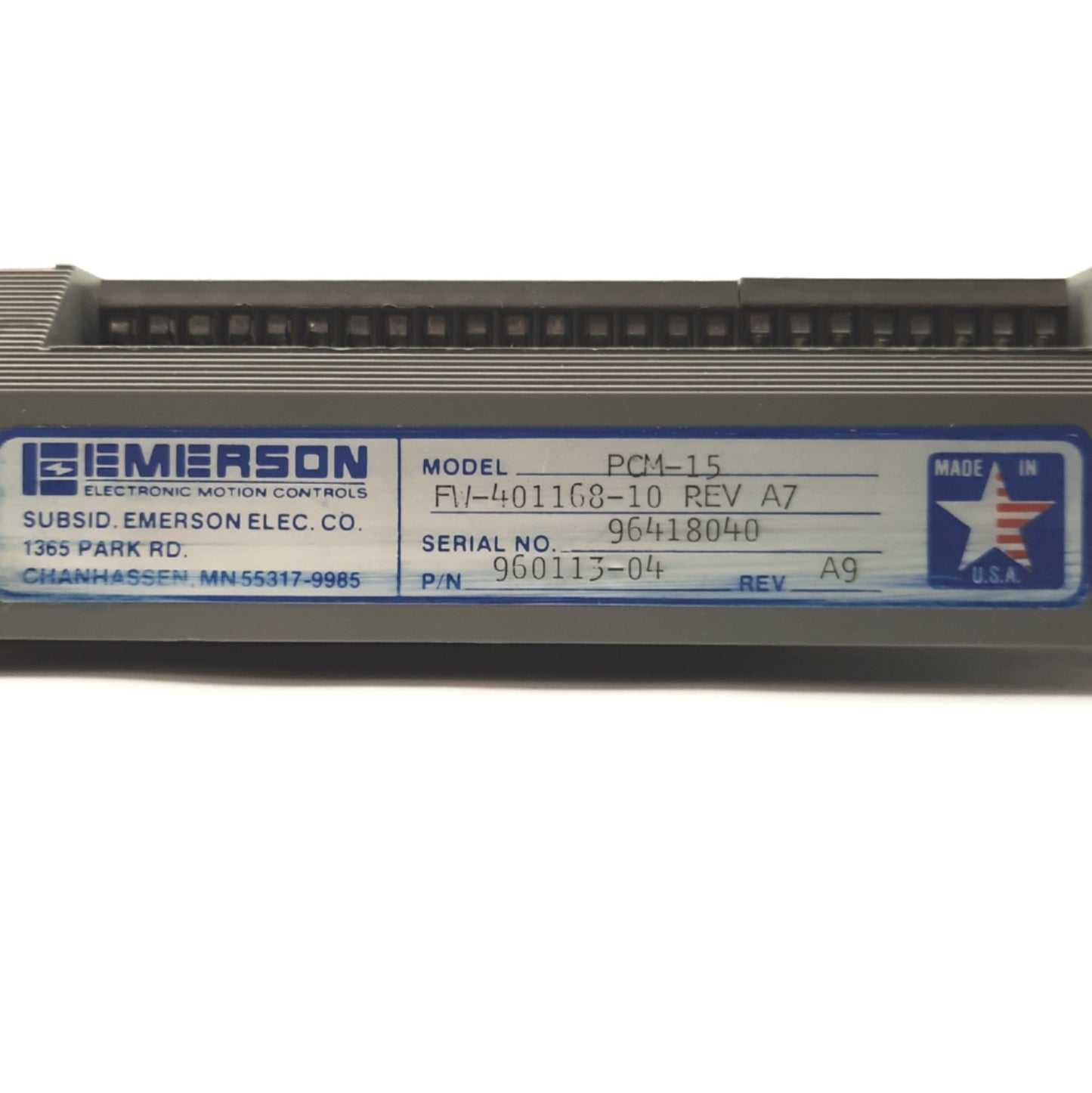 Used Emerson PCM-15 Rev. A9/A7 Ratio Controller for EMC FX Positioning Servo Drive