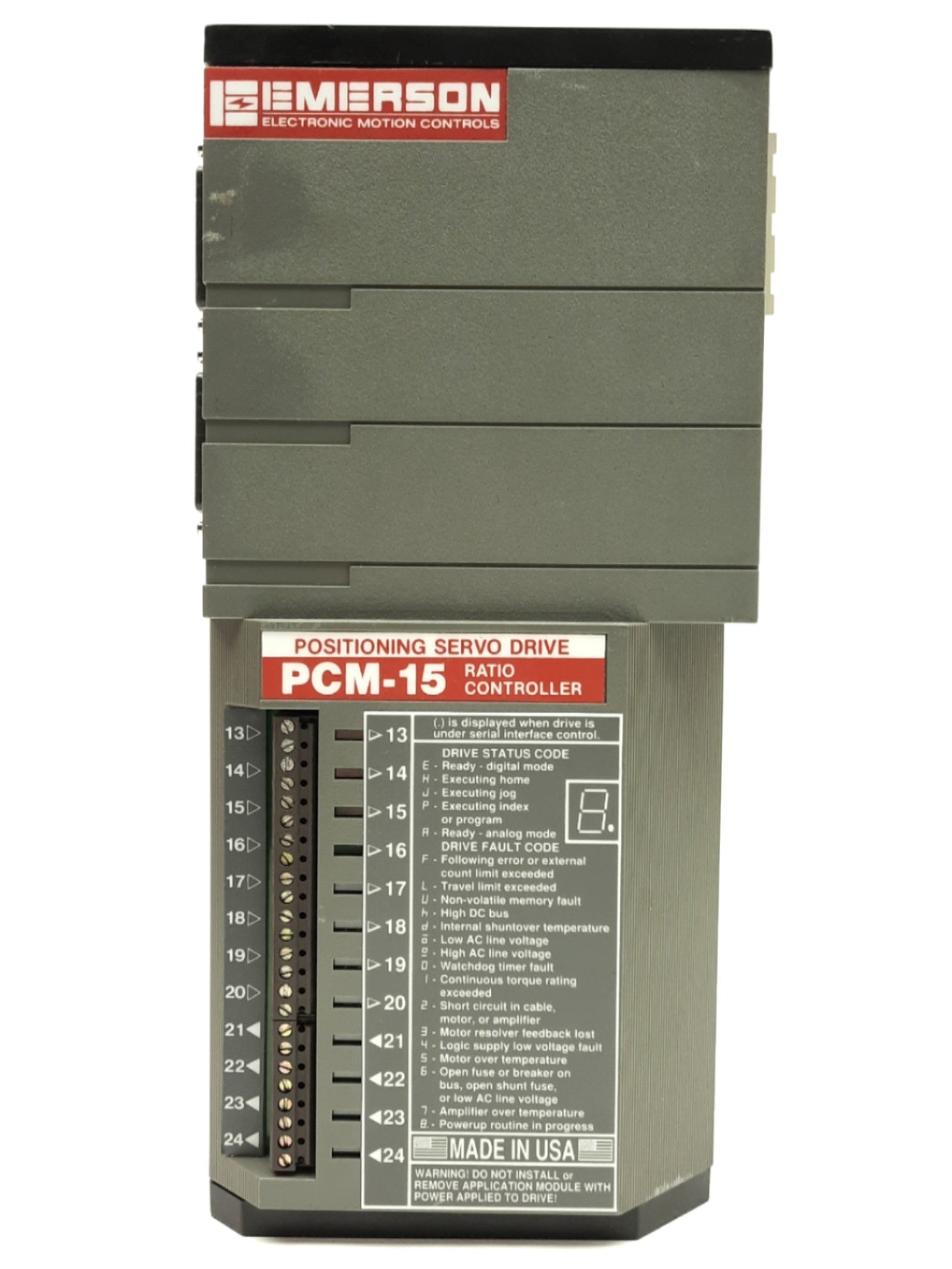 Used Emerson PCM-15 Rev. A9/A7 Ratio Controller for EMC FX Positioning Servo Drive