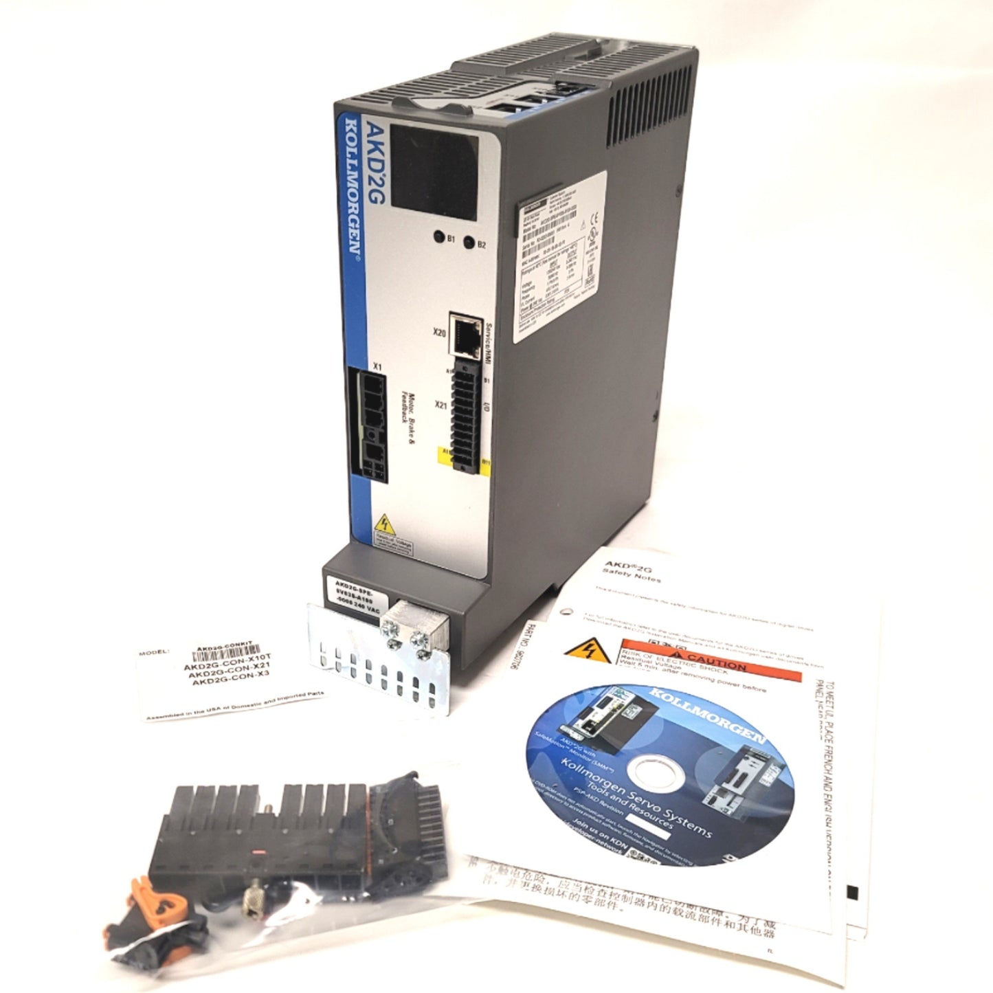 New Kollmorgen AKD2G-SPE-6V03S-A100-0000 Servo Drive 120/240VAC 1-3Ph, 3A, 1kW