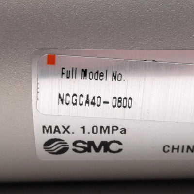 New – Open box SMC NCGCA40-0800 Pneumatic Cylinder ø1.5in Bore, 8in Stroke, 1/8in NPT, 1.0MPa