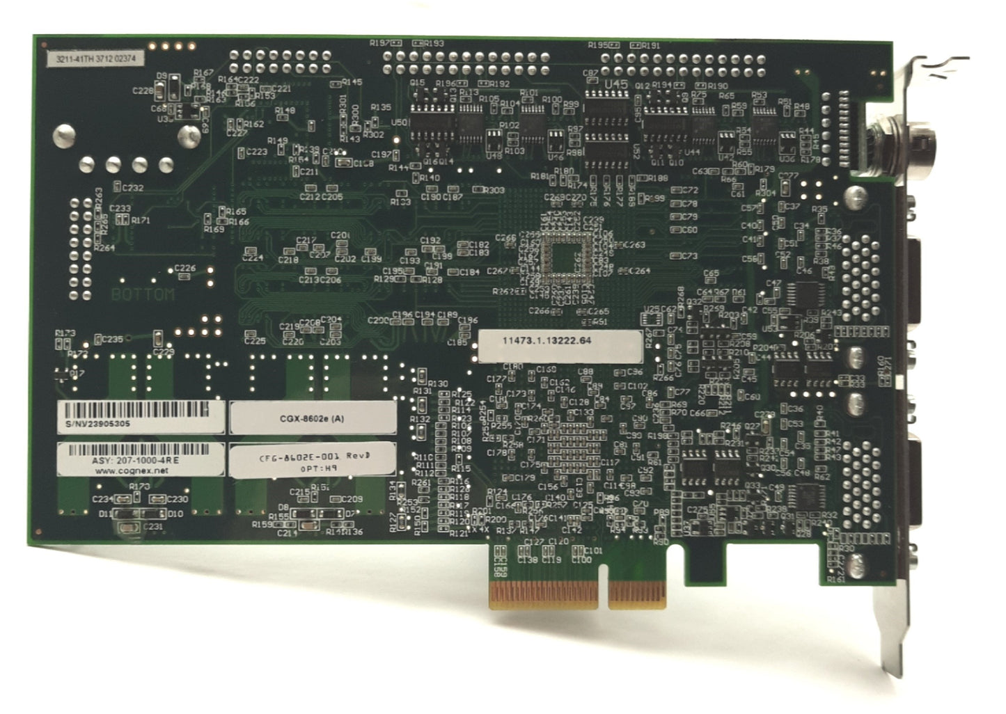 Used Cognex MVS-8602e Frame Grabber Card, PCIe x4, 2x Camera Link @ 85MHz, 360MB/sec