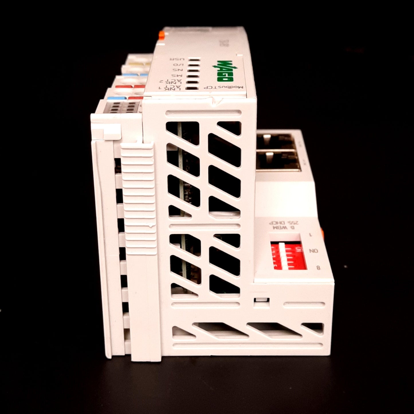 Used Wago 750-891 Controller Modbus TCP, 24VDC 500mA, RJ-45 Ports, 32 Bits, DIN Rail