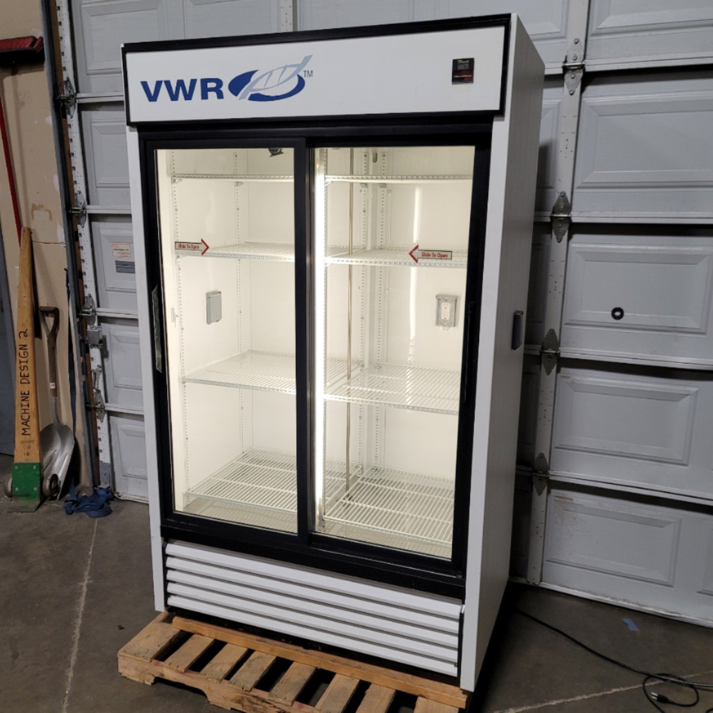 Used VWR GDM-41 Double Sliding Glass Door Basic Chromatography Refrigerator 115VAC