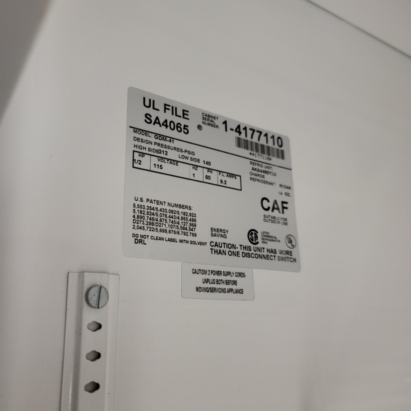 Used VWR GDM-41 Double Sliding Glass Door Basic Chromatography Refrigerator 115VAC