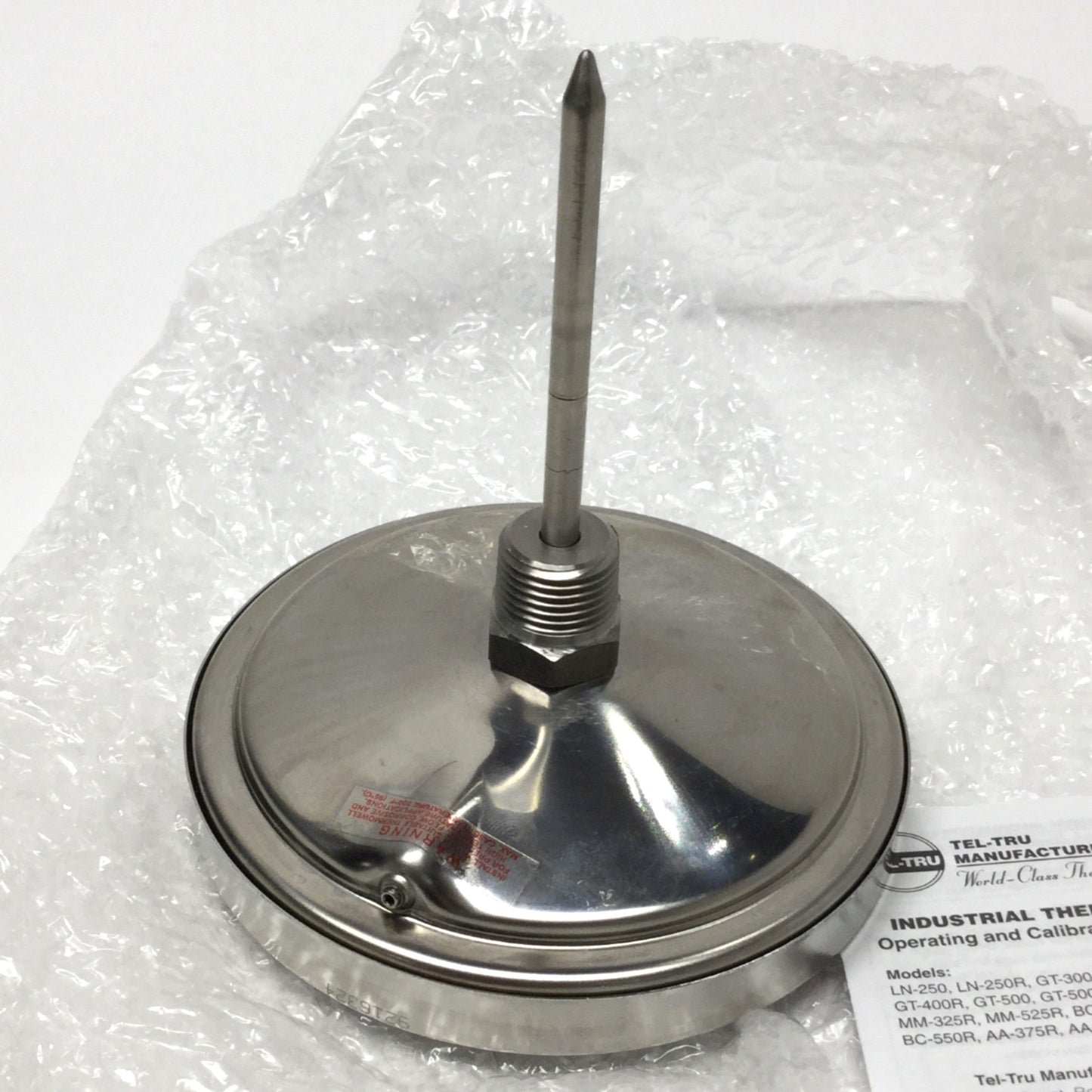 New – Open box Tel-Tru GT-500R Bimetal Thermometer Ø5" Dial, 4" Stem, 0-300°C, 1/2" NPT