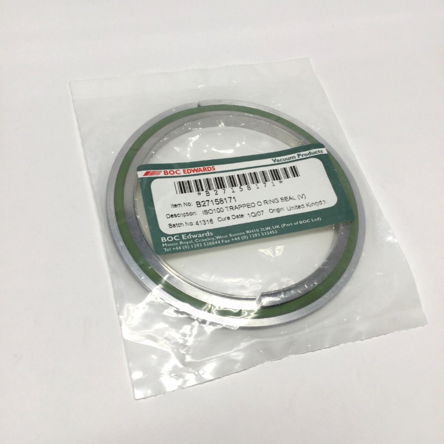 New BOC Edwards B27158171 ISO100 Trapped O-Ring Vacuum Booster Pump Viton Seal
