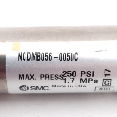 New – Open box SMC NCDMB056-0050C Pneumatic Cylinder, ø9/16in Bore, 1/2in Stroke, 250psi