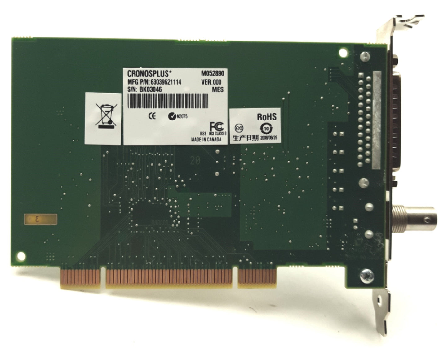 Used Matrox CRONOSPLUS* Video Capture Card, PCI, BNC, NTSC/PAL/RS-170/CCIR