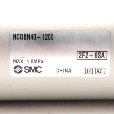 Used SMC NCGBN40-1200 Pneumatic Cylinder ø1.5in Bore, 12in Stroke, 1.0MPa, 1/8in NPT