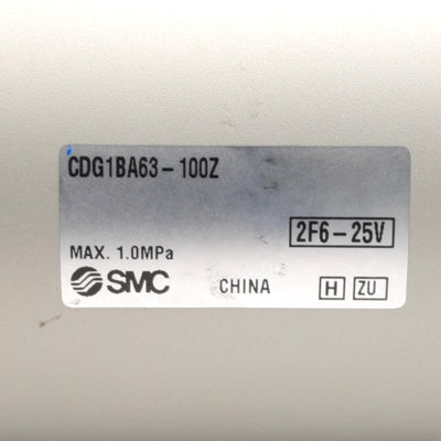 Used SMC CDG1BA63-100Z Pneumatic Cylinder ø63mm Bore, 100mm Stroke, 1.0MPa, Rc1/4