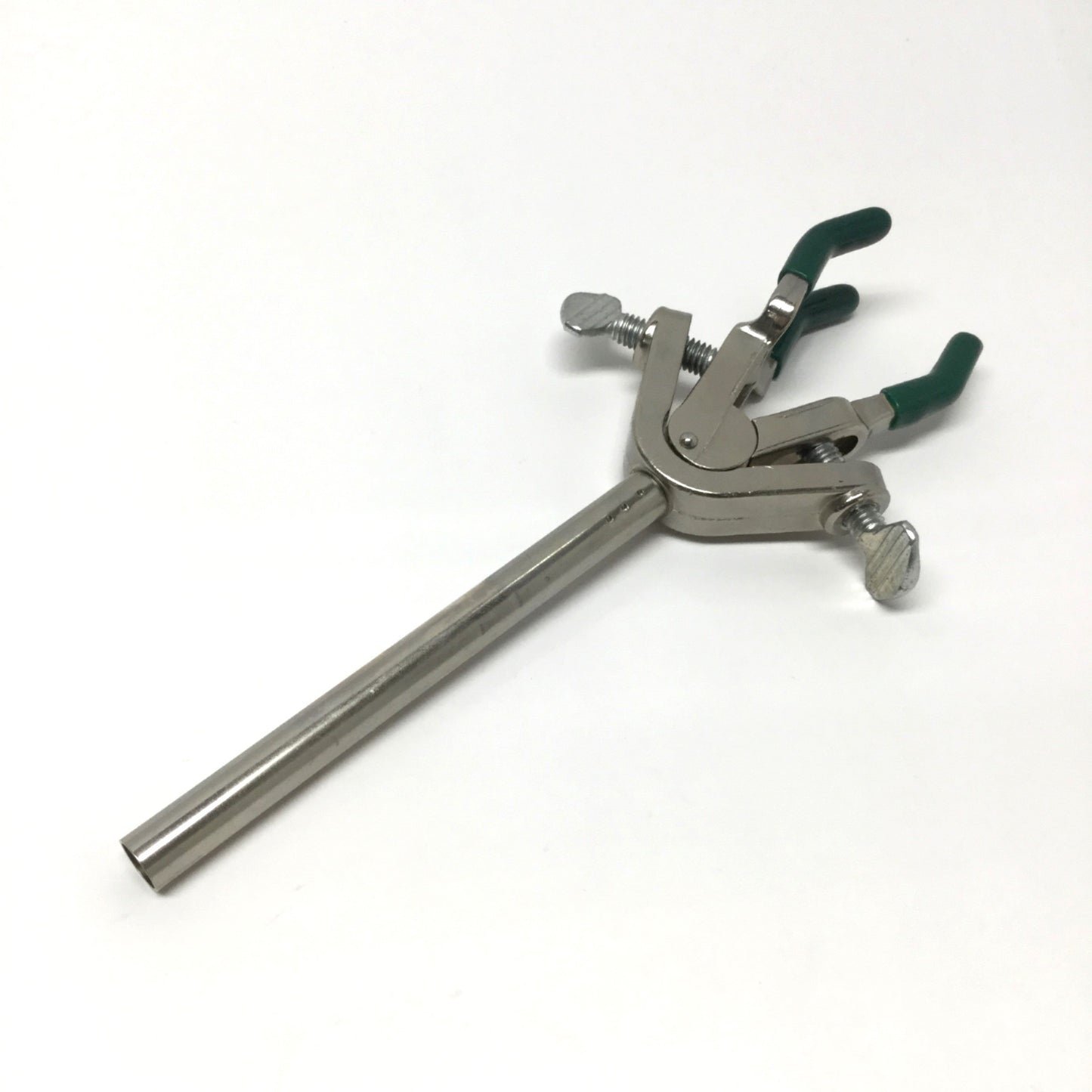 Used VWR Talon 21572-802 Lab Extension Clamp 3-Prong, Dual Adjustment, Rubber Coated
