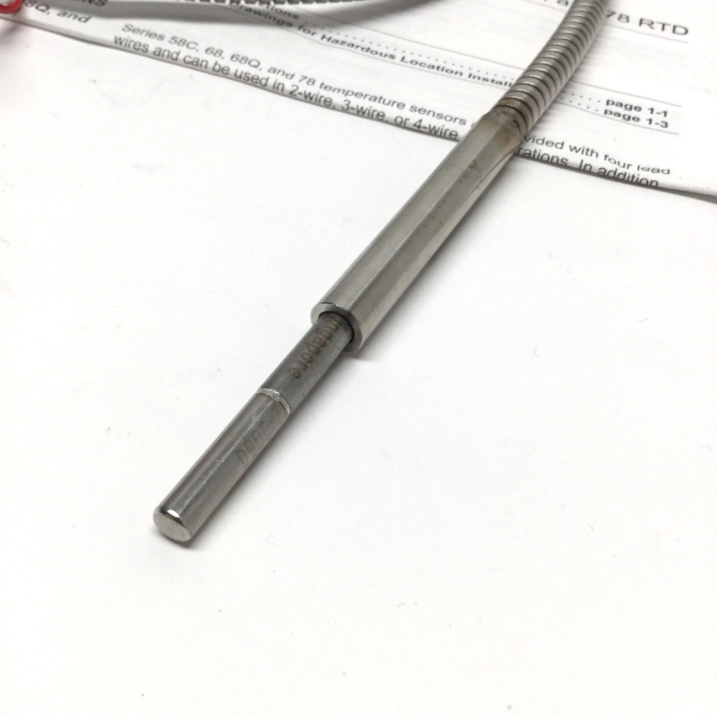 New – Open box Rosemount 0068N01N00N010C2 Pt-100 RTD Temperature Sensor -50/400°C, Ø6mm x 1" L