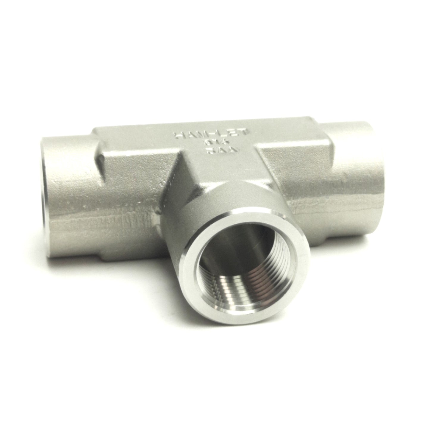 New – Open box Ham-Let SS-12-T Female Tee Union Pipe Fitting, 3/4" NPT, Stainless Steel 316