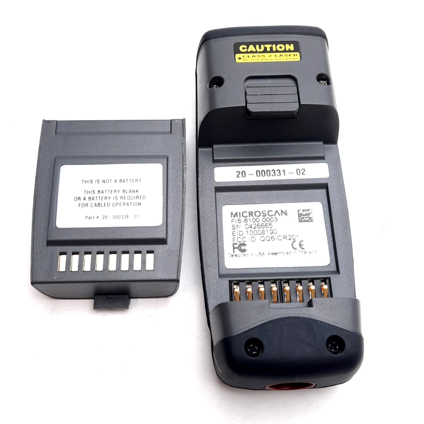 Used Microscan FIS-6100-0003 MS-Q Handheld Barcode Scanner, 5VDC, 1D/2D, 1-20in Range