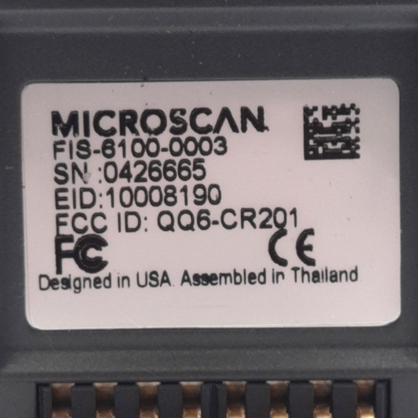 Used Microscan FIS-6100-0003 MS-Q Handheld Barcode Scanner, 5VDC, 1D/2D, 1-20in Range