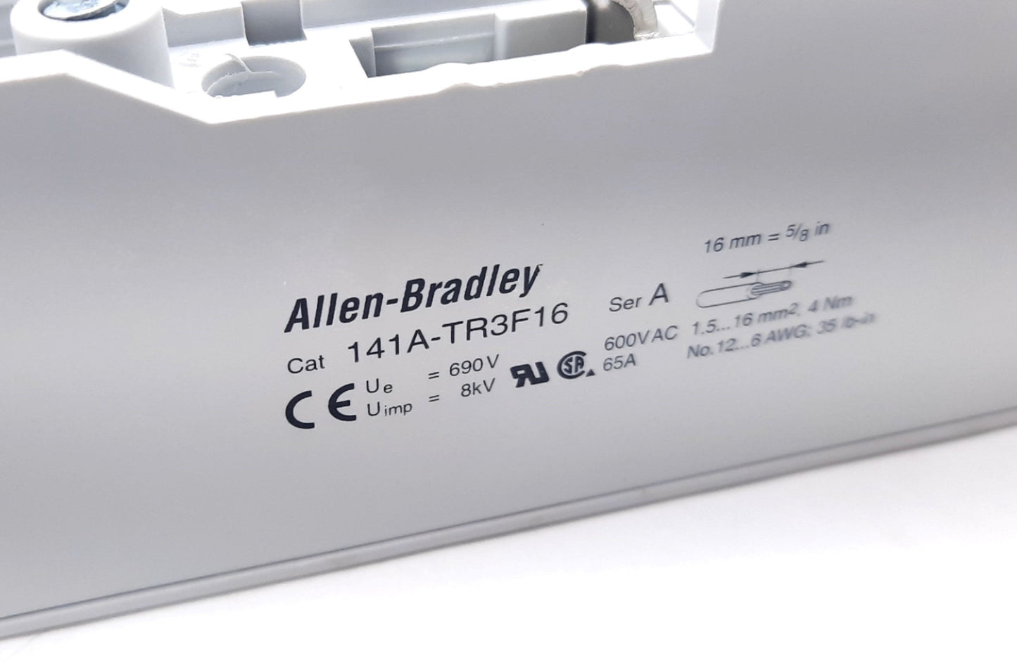 New Allen Bradley 141A-TR3F16 Bus Bar Support With Terminals 3 Pole 16mm