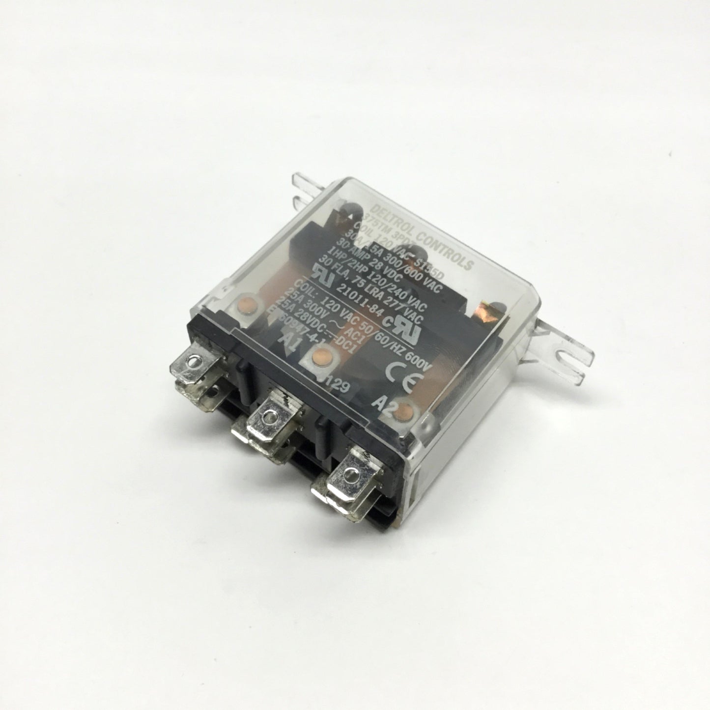 Used Deltrol Controls 21011-84 375TM 3PDT Power Relay 30A 300VAC/28VDC, 120VAC Coil