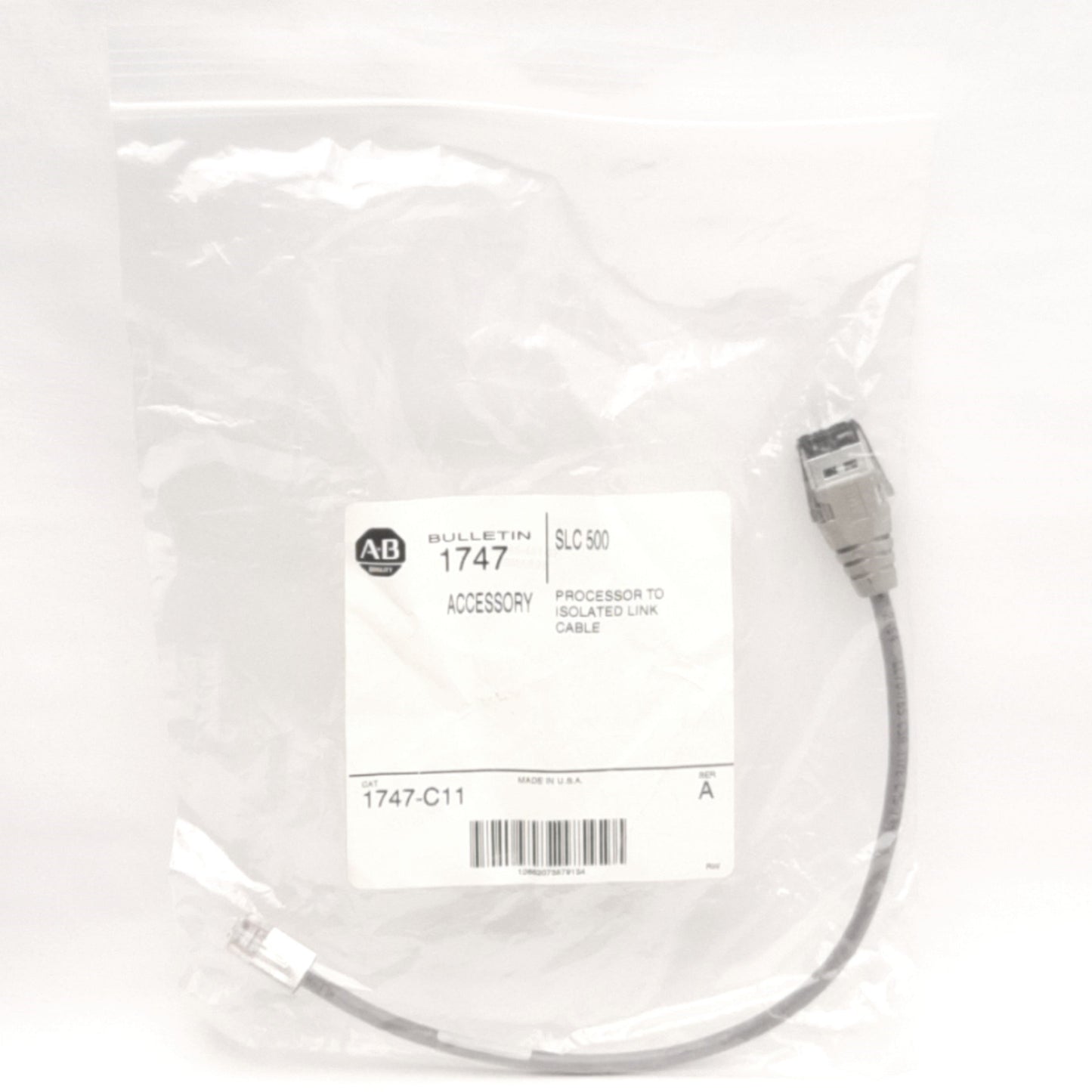 New Allen Bradley 1747-C11-A SLC500 Programmer Cable 10" RJ-45 Processor to Isolator