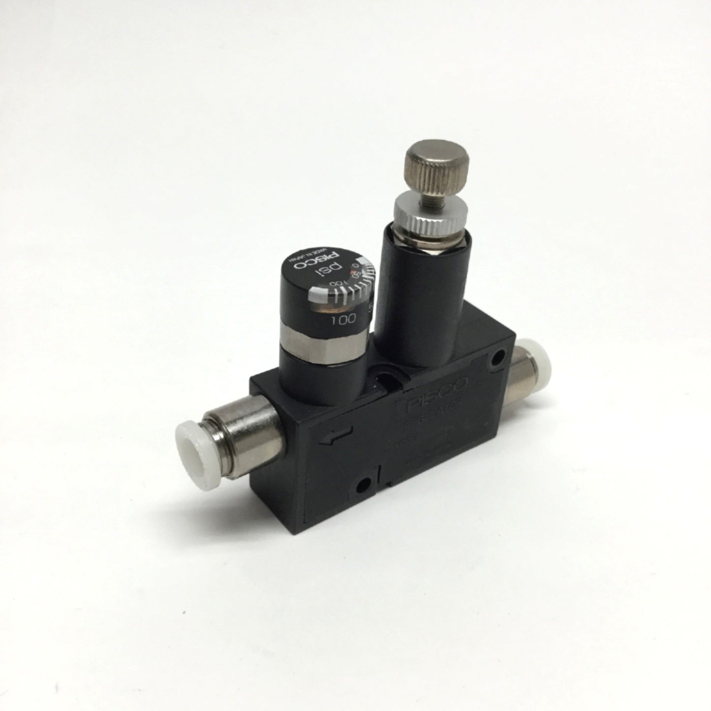 Used Pisco RVUM1/4-1/4 Pressure Regulator Gauge Union Push-In Fittings Ø1/4" 113psi