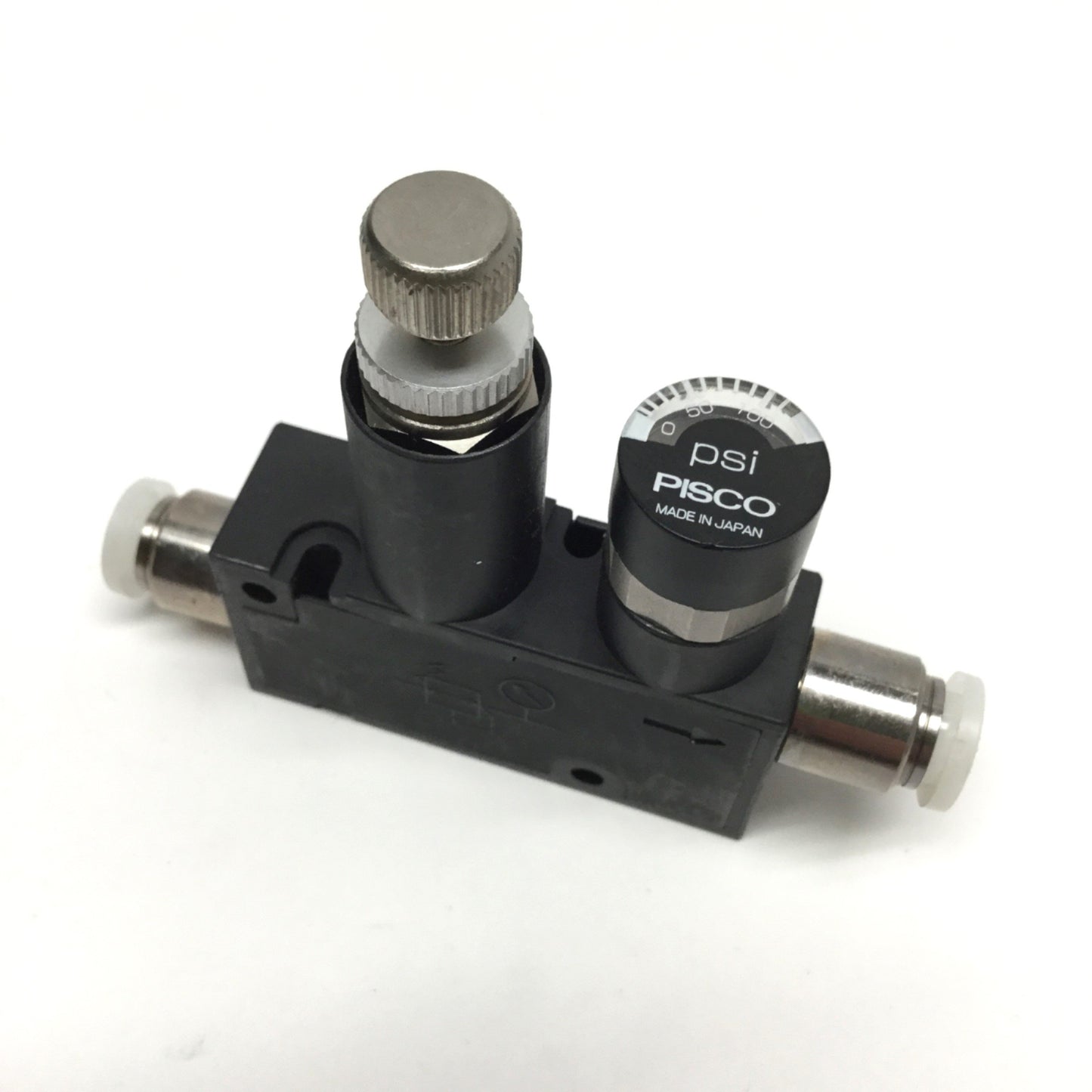 Used Pisco RVUM1/4-1/4 Pressure Regulator Gauge Union Push-In Fittings Ø1/4" 113psi