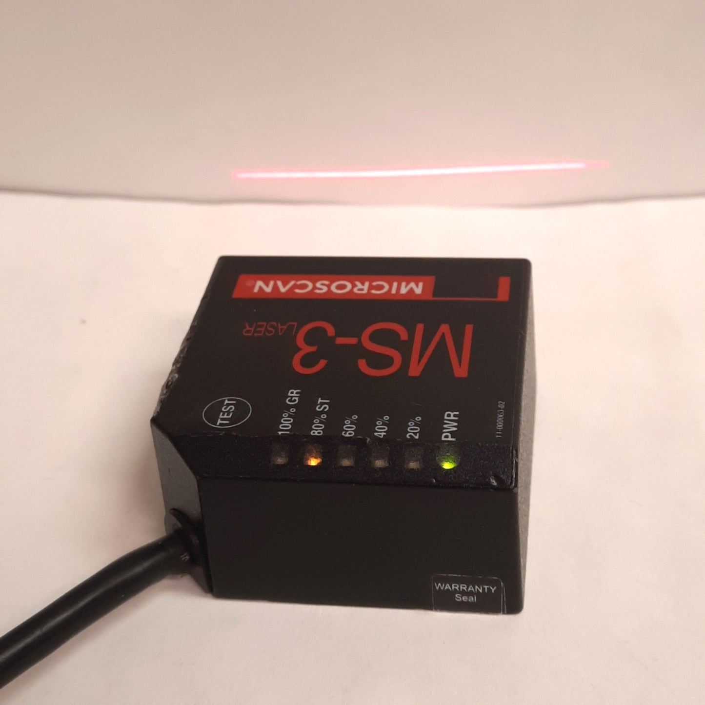 Used Microscan FIS-0003-0001 MS-3 Fixed Barcode Scanner, 1D, 5VDC, 1000 Scans/Second