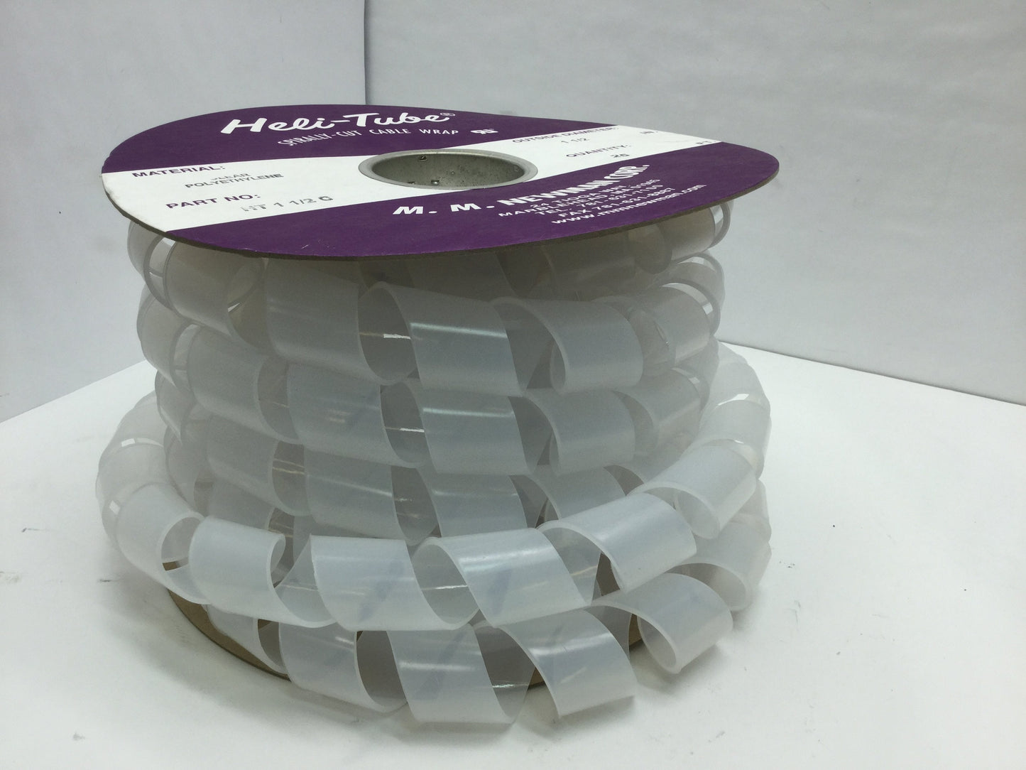 New – Open box Heli-Tube HT11/2C Spiral Wrap Cord Cable Conduit Polyethylene ~15ft OD 1.5