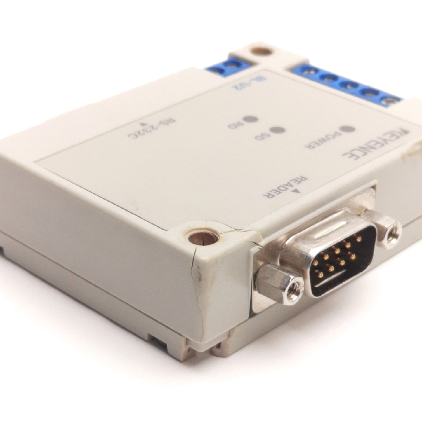 Used Keyence BL-U2 Communication Unit, RS-232, 24VDC, 2-NPN Outputs, DB-9M