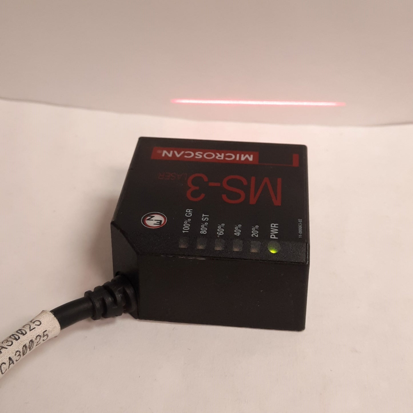 Used Microscan FIS-0003-0002G MS-3 Fixed Barcode Scanner, 1D, 5VDC, 1000 Scans/Second