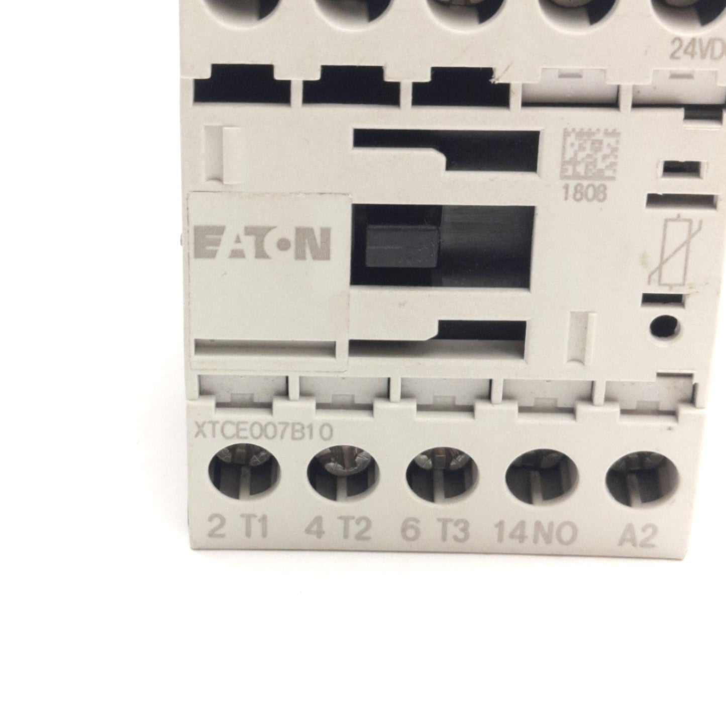 Used Eaton XTCE007B10 Contactor, 3-Pole, 1NO, 600VAC/250VDC 20A Max, 5HP, 24VDC Coil