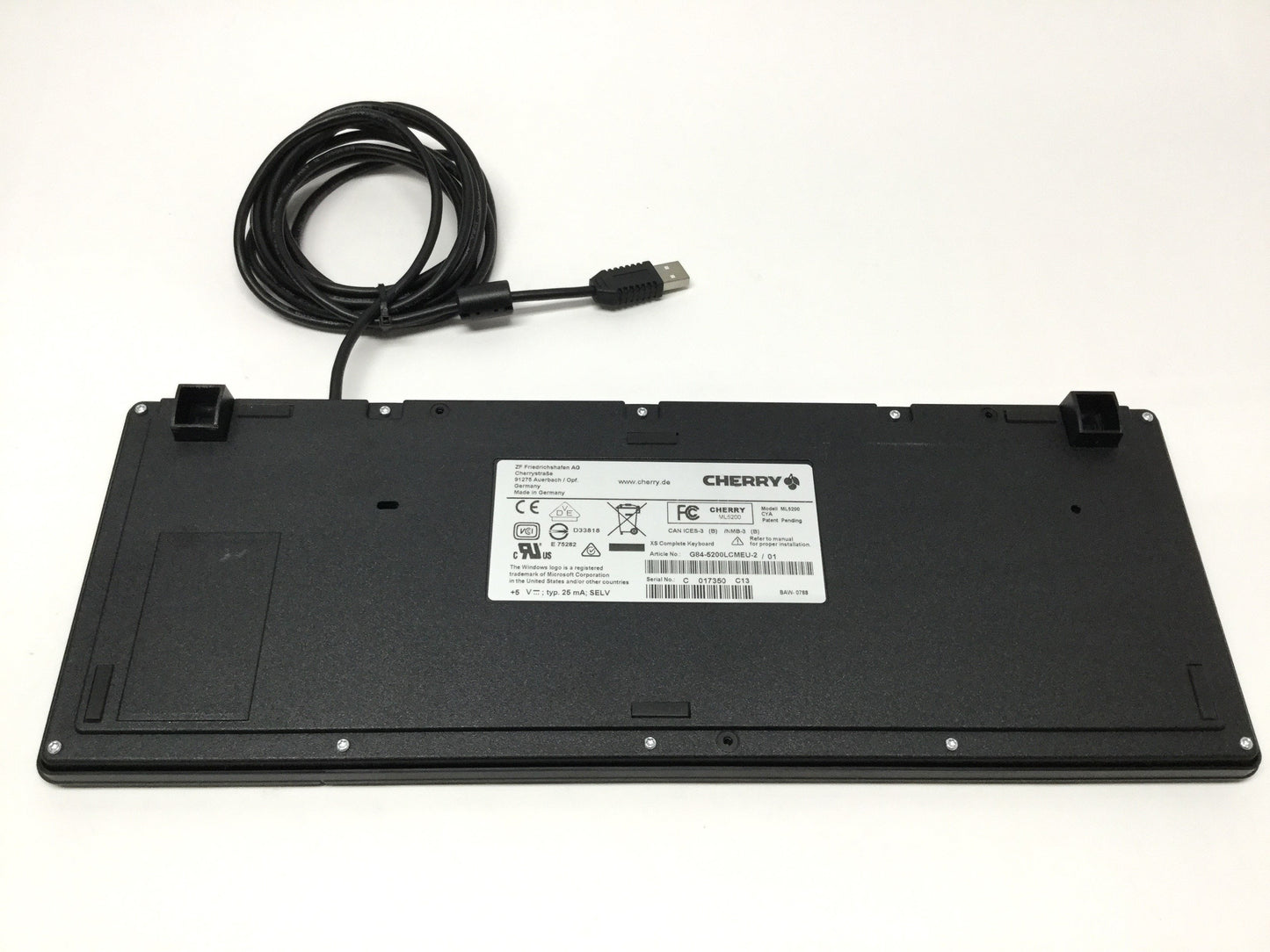 Used Cherry ML5200 Ultra Slim XS Compact Mechanical Keyboard USB, 103-Key w/Num Pad